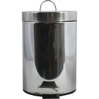 MSV kleine pedaalemmer - rvs - zilver - 5L - 20 x 27 cm - Badkamer/toilet - Pedaalemmers