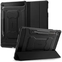 Spigen Rugged Armor Pro - Hoes Geschikt voor Samsung Galaxy Tab S10 FE+ - Book Case met Standaard - Zwart