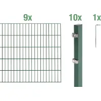Alberts Dubbelstaafmat hekwerk Basisset Hoogte: 80 - 160 cm, totale lengte: 4 - 30 m, voor plaatsing in beton (set)