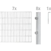 Alberts Dubbelstaafmat hekwerk Basisset Hoogte: 80 - 160 cm, totale lengte: 4 - 30 m, voor plaatsing in beton (set)