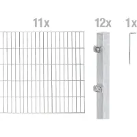 Alberts Dubbelstaafmat hekwerk Basisset Hoogte: 80 - 160 cm, totale lengte: 4 - 30 m, voor plaatsing in beton (set)