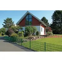 Alberts 674885 dubbelstaafmat hekwerk als 16-delige complete hekwerkset, kunststofgecoat, groen, hoogte 163 cm, lengte 17 m