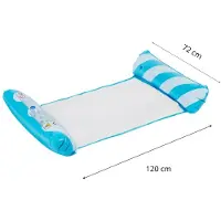 Eddy Toys Luchtbed Zwembad – Luchtmatras Zwembad Volwassenen vanaf 14 jaar – Opblaasbed met Hoofd- en Voetrol – Tot 80 kg – Voor Ondiep Water – Inclusief Reparatiepatch - Blauw