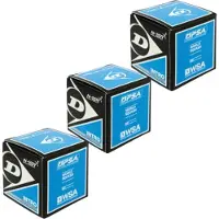 Dunlop Intro squashballen - Blauw Stip - 3 ballen - Beginner - Recreant - Goede Recreant - Zwart