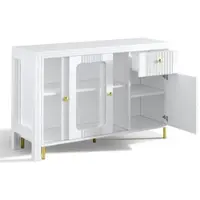 MODFU - Dressoir Met Uitschuifbaar En Opklapbaar Tafelblad - Modern - Voor Eetkamer Of Keuken - MDF - Wit - 116 x 40 x 78,5 cm