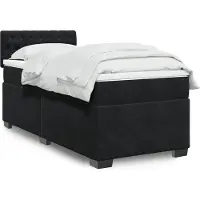 vidaXL Boxspringbed met matras, zwart, 100x200 cm, fluweel