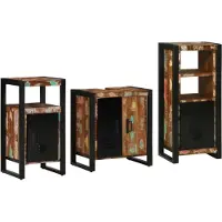 vidaXL Badkamermeubel Set 3 st Veelkleurig en Zwart