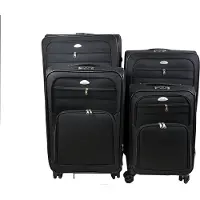 Banerle Kofferset - 4 Delig Softcase - 4 Wielen Reisbagage - Zwart
