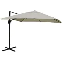 Mendler Gastronomie-scherm met pergola, model HWC-A96, 3x3 meter (diameter 4,24 meter), polyester, aluminium/staal, 23 kg, kleur: crème-grijs, zonder statief