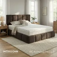 Mörgenn Bed Calma - Luxe Bedframe met Opbergruimte - Mocca (Anthology 07) - 180x200 cm - Met Luxe Suprême Hotelmatras