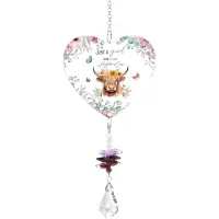 Markenlos Schattige en romantische raamdecoratie van acryl met een decoratieve koeienhanger, geschikt voor vrouwen en ideaal voor deuren, muren, woonkamers, slaapkamers, studeerkamers, Kerstmis en verjaardagen