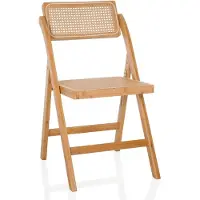 Hjh LIVING Vouwstoel / Eetkamerstoel TUDELA BAMBOO Bamboe / Rotan bruin