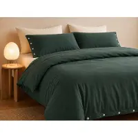 Yumeko Dekbedovertrek set Jersey Katoen 200x220 Groen - Eco, Bio & Fairtrade