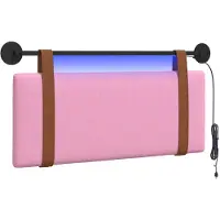 vidaXL Hangend hoofdbord Met LED-verlichting Roze Antiek PU
