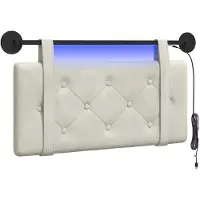 vidaXL Hangend hoofdbord Met LED-verlichting Crèmekleurig Fluweel
