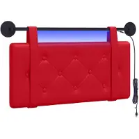 vidaXL Hangend hoofdbord Met LED-verlichting Rood Kunstleer