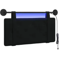 vidaXL Hangend hoofdbord Met LED-verlichting Zwart Fluweel