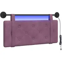 vidaXL Hangend hoofdbord Met LED-verlichting Paars Fluweel