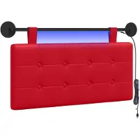 vidaXL Hangend hoofdbord Met LED-verlichting Rood Kunstleer