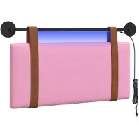 vidaXL Hangend hoofdbord Met LED-verlichting Roze Antiek PU