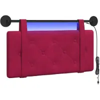 vidaXL Hangend hoofdbord Met LED-verlichting Wijnrood Fluweel