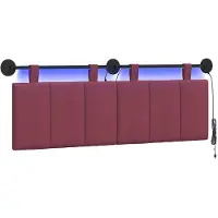 vidaXL Hangend hoofdbord Met LED-verlichting Wijnrood Stof