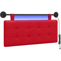 vidaXL Hangend hoofdbord Met LED-verlichting Rood Kunstleer