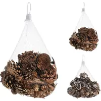 Lifetime Brands dennenappels decoratie knutselmateriaal met boomschors sterren.