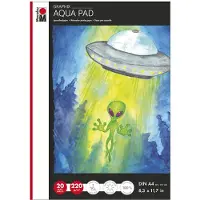Marabu Aquarelpapierblok Aqua Pad voor grafische toepassingen, A4-formaat, 220 g/m²