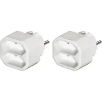 Hama 00223211, Interne stekkerdoos, Rechte uitvoering, Wit, 2 stopcontacten, 2 stuks, 230 mm