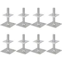 Alberts 8 x I-paaldrager, in hoogte verstelbaar 30 - 150 mm, plaat 70 x 70 mm, elektrolytisch verzinkt, dickschichtpassiviert, voor opschroeven