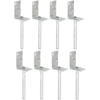 Alberts 8 x L-paaldrager mit Riffelstahl-betonanker, 80x104 mm, betonanker 20 mm, thermisch verzinkt, voor inbetonneren