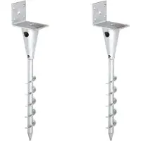 Alberts 2 x L-paaldrager voor vierkante houten palen, hoogte 470 mm, 95x70x70 mm, thermisch verzinkt, zum Einschrauben