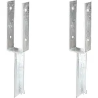 Alberts 2 x U-paaldrager mit betonanker aus T-Eisen, 71x200 mm, thermisch verzinkt, voor inbetonneren, betonanker 200 mm