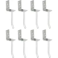 Alberts 8 x L-paaldrager mit Rundstahl-betonanker, 80x104 mm, betonanker 20 mm, thermisch verzinkt, voor inbetonneren