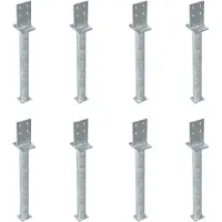 Alberts 8 x T-paaldrager mit Steg, betonanker 500 mm, Steghöhe 130 mm, thermisch verzinkt, voor inbetonneren