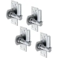 Alberts 868062 plaatduim om vast te schroeven | verstelbaar met 20 mm | rvs | doornmaat Ø16 mm | plaat 100 x 40 mm | Set van 4