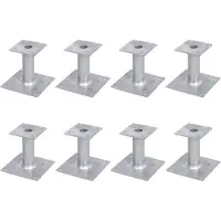Alberts 8 x paaldrager, plaat 150x150 mm, buis-Ø 42 mm, thermisch verzinkt, voor opschroeven