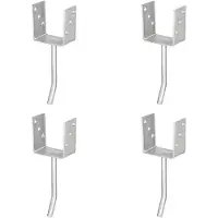Alberts 4 x U-paaldrager mit Rundstahl-betonanker, 101x104 mm, betonanker 200 mm, thermisch verzinkt, voor inbetonneren
