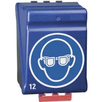Gebra veiligheidsopbergdoos SecuBox-Maxi 12, ABS, voor 12 brillen, blauw, L236xB315xH200 mm, stof- en spatwaterdicht
