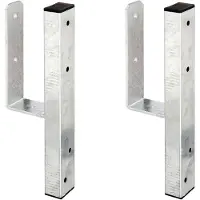 Alberts 2 x U-paaldrager für L- Randsteine, 91x230 mm, hoogte 200 mm, thermisch verzinkt, zum Anschrauben