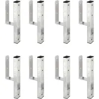 Alberts 8 x U-paaldrager für L- Randsteine, 91x230 mm, hoogte 200 mm, thermisch verzinkt, zum Anschrauben
