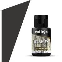 Vallejo Hobbyverf - 76518 Model Wash - Zwart - 35ml Verf flesje - 35 ml