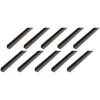 Alberts 10 x hoekprofiel, PVC, zwart, 15 x 15 x 1,2 mm, lengte 1 m