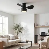 LumenXL Compacte plafondventilator Vejas - zwart met instelbare kleurtemperatuur