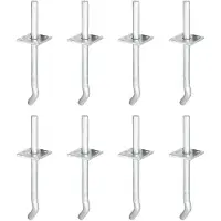 Alberts 8 x I-paaldrager, Stift Ø16x100 mm, betonanker 200 mm, plaat 70x70 mm, thermisch verzinkt, voor inbetonneren