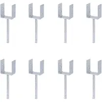 Alberts 8 x U-paaldrager mit Riffelstahl-betonanker, 91x104 mm, betonanker 200 mm, thermisch verzinkt, voor inbetonneren