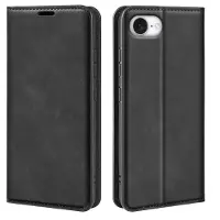 Mobigear Telefoonhoesje geschikt voor Apple iPhone 17e Hoesje | Retro Slim Bookcase Portemonnee | Pasjeshouder voor 2 Pasjes | Telefoonhoesje voor Pinpas / OV Kaart / Rijbewijs - Zwart