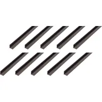 Alberts 10 x hoekprofiel, PVC, zwart, 25 x 25 x 1,8 mm, lengte 1 m