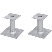 Alberts 2 x paaldrager, plaat 150x150 mm, buis-Ø 42 mm, thermisch verzinkt, voor opschroeven